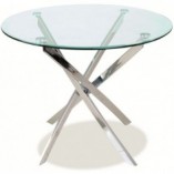 Stół szklany okrągły Agis 90cm Signal - Elegancki design