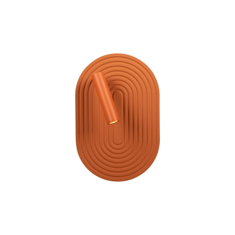 Kinkiet owalny ryflowany z reflektorkiem Carmino LED 27000K terracotta Essential Lucide