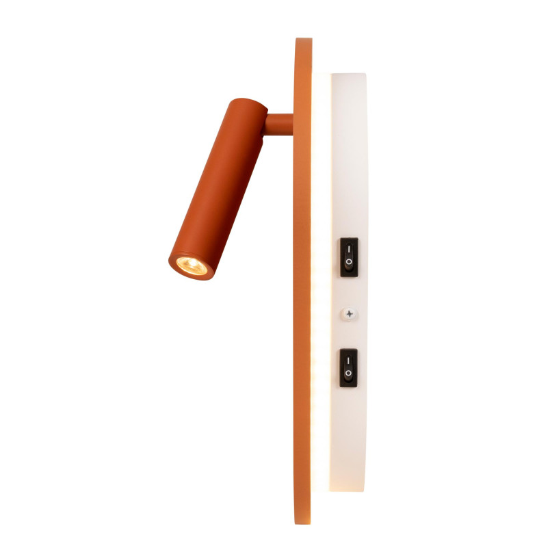 Kinkiet owalny ryflowany z reflektorkiem Carmino LED 27000K terracotta Essential Lucide