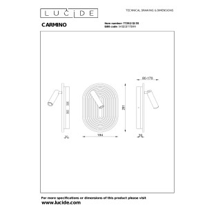 Kinkiet owalny ryflowany z reflektorkiem Carmino LED 27000K terracotta Essential Lucide