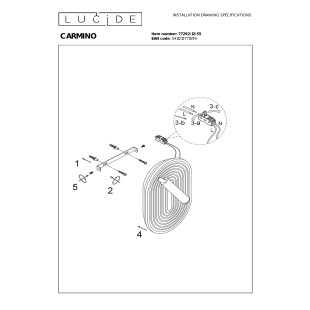 Kinkiet owalny ryflowany z reflektorkiem Carmino LED 27000K terracotta Essential Lucide