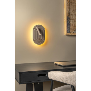 Kinkiet owalny ryflowany z reflektorkiem Carmino LED 27000K taupe Essential Lucide