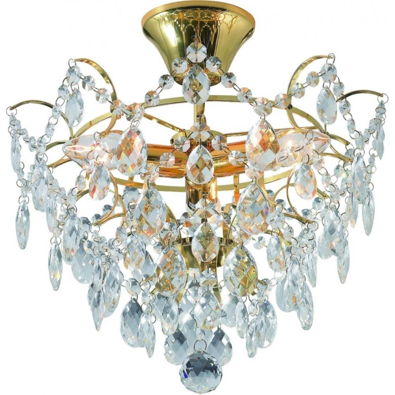 Plafon Glamour Rosendal Markslojd | Kryształowy, Złoty 36cm