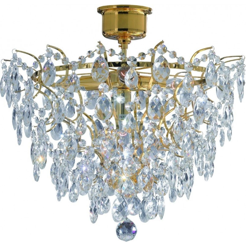 Plafon Glamour z Kryształkami Rosendal 48cm Złoty - Markslojd