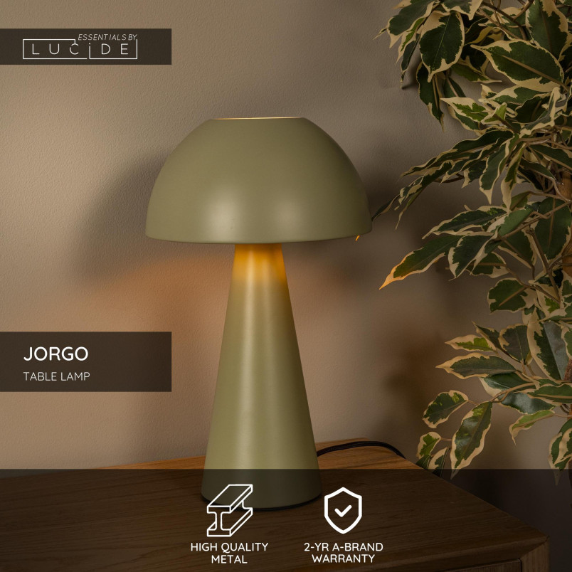 JORGO Table lamp D 20 cm 1xE27 Green Essential Lucide