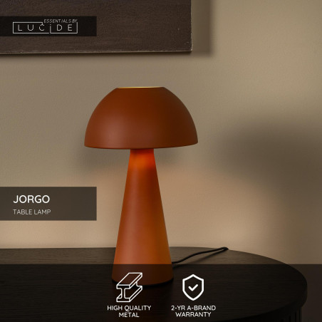 JORGO Table lamp D 20 cm 1xE27 Terracotta Essential Lucide