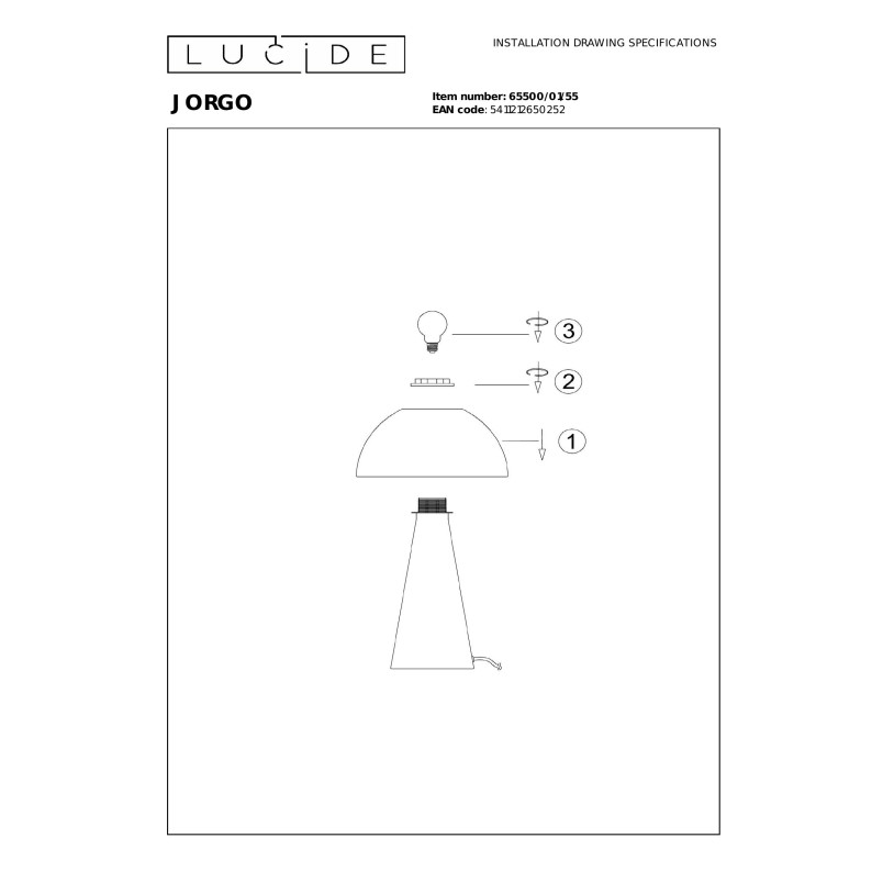 JORGO Table lamp D 20 cm 1xE27 Terracotta Essential Lucide