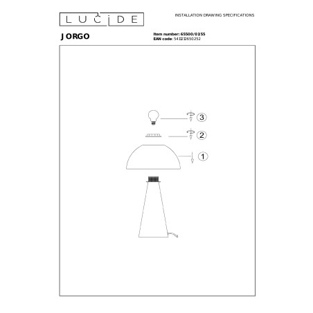 JORGO Table lamp D 20 cm 1xE27 Terracotta Essential Lucide