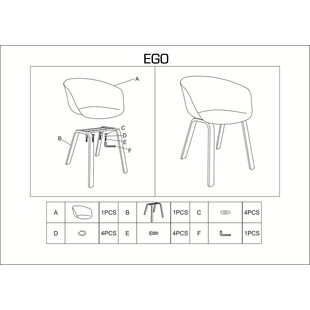 Krzesło kubełkowe Ego Signal - Skandynawski Design, Białe/Dąb
