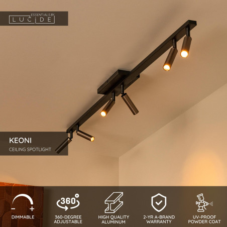 KEONI Ceiling spotlight 6xG9 Coffee - Essential Lucide