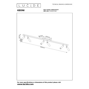 KEONI Ceiling spotlight 6xG9 Coffee - Essential Lucide