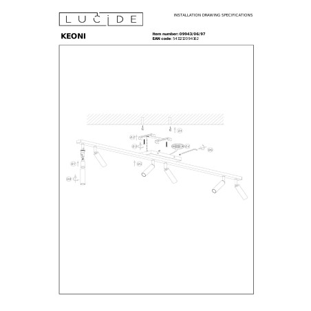 KEONI Ceiling spotlight 6xG9 Coffee - Essential Lucide