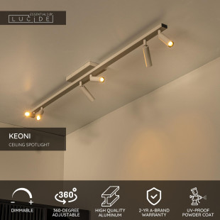 KEONI Ceiling spotlight 6xG9 Taupe Essential Lucide