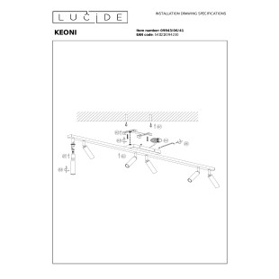 KEONI Ceiling spotlight 6xG9 Taupe Essential Lucide