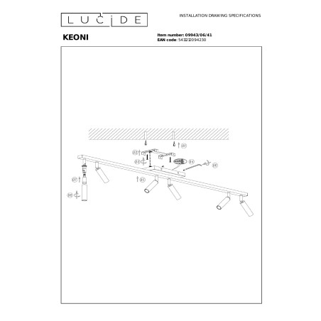 KEONI Ceiling spotlight 6xG9 Taupe Essential Lucide