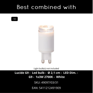 KEONI Ceiling spotlight D8 cm LED 1xG9 Black  (Essential) Lucide