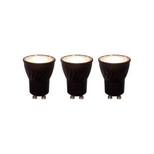 MR11 * 3 Led bulb Ø 3,5 cm LED Dim. GU10 (MR11) 3x3,8W 2700K Black Set of 3 Lucide