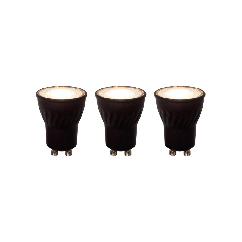 MR11 * 3 Led bulb Ø 3,5 cm LED Dim. GU10 (MR11) 3x3,8W 2700K Black Set of 3 Lucide