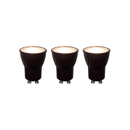 MR11 * 3 Led bulb Ø 3,5 cm LED Dim. GU10 (MR11) 3x3,8W 2700K Black Set of 3 Lucide