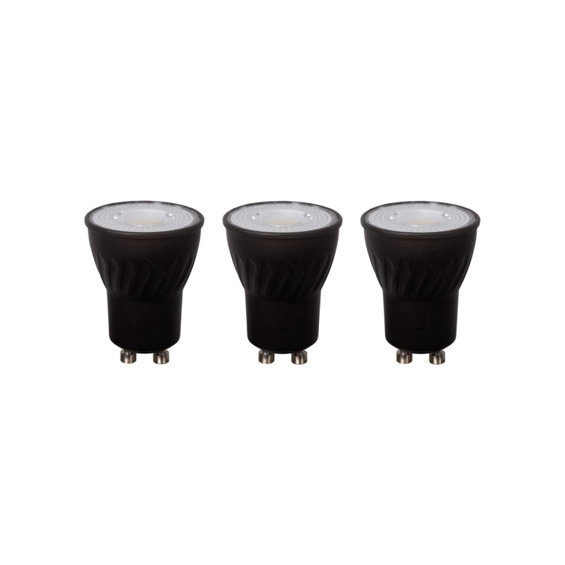 MR11 * 3 Led bulb Ø 3,5 cm LED Dim. GU10 (MR11) 3x3,8W 2700K Black Set of 3 Lucide