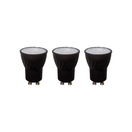 MR11 * 3 Led bulb Ø 3,5 cm LED Dim. GU10 (MR11) 3x3,8W 2700K Black Set of 3 Lucide
