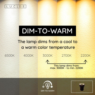 MR11 Led bulb Ø 3,5 cm LED Dim to warm GU10 1x4W 2200K/3000K Black Lucide