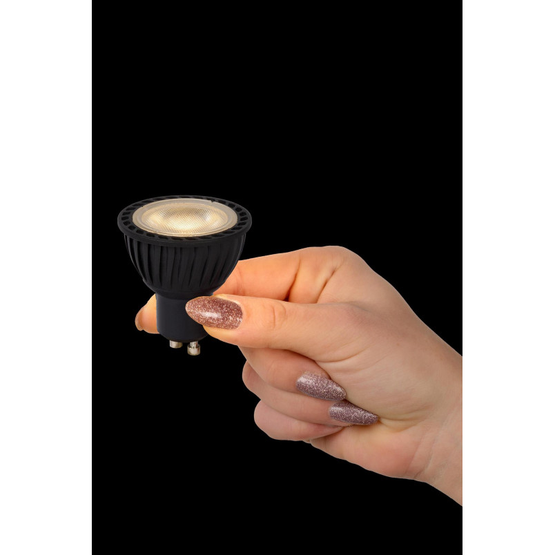 MR16 Led bulb Ø 5 cm LED Dim. GU10 3x5W 3000K Black Set of 3 Lucide
