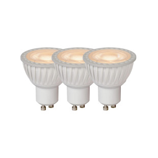 MR16 Led bulb Ø 5 cm LED Dim. GU10 3x5W 3000K White Set of 3 Lucide