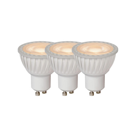MR16 Led bulb Ø 5 cm LED Dim. GU10 3x5W 3000K White Set of 3 Lucide