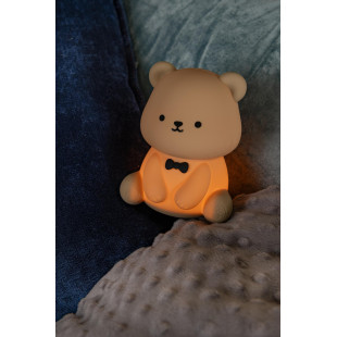 PINCHA BEAR Rechargeable Table lamp Children Battery pack LED 3 StepDim 1x0,5W 2100K Rgb Brown - Essential Lucide