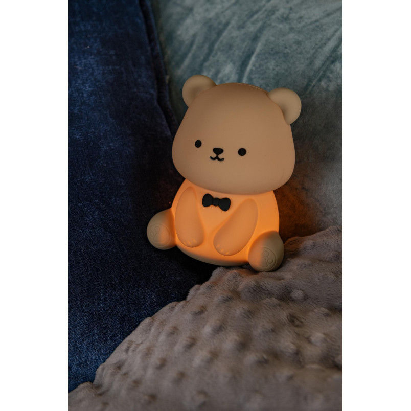 PINCHA BEAR Rechargeable Table lamp Children Battery pack LED 3 StepDim 1x0,5W 2100K Rgb Brown - Essential Lucide