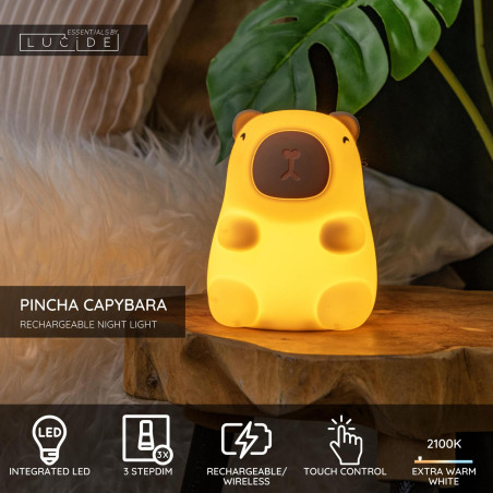 PINCHA CAPYBARA Rechargeable Table lamp Children Battery pack LED 3 StepDim 1x0,5W 2100K Cream - Essential Lucide