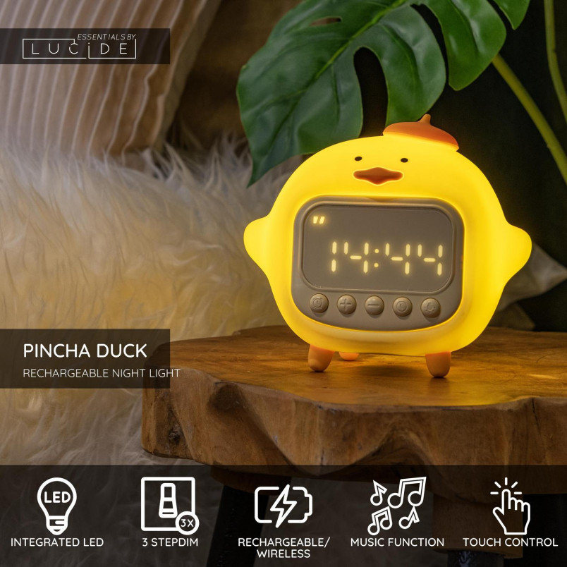 PINCHA DUCK Rechargeable Table lamp Children Battery pack LED 3 StepDim 1x1,5W 2100K With music feature Yellow - Essential Lucid