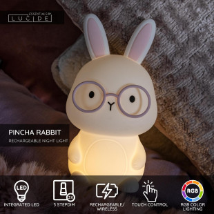 PINCHA RABBIT Rechargeable Table lamp Children Battery pack LED 3 StepDim Rgb White - Essential Lucide