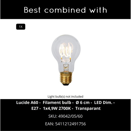 RUNA Pendant light D 35 cm 1xE27 Green Essential Lucide