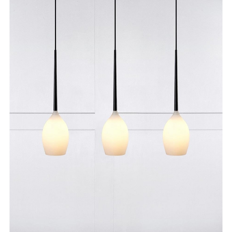 Lampa wisząca Salut - białe szkło, 3 punkty | Markslojd