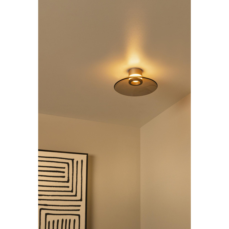SANTIAGO Flush ceiling light Ø 23 cm LED Dim. CCT 1x10W 2700K/4000K Amber - Premium Lucide