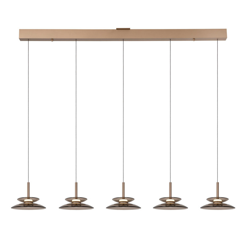 SANTIAGO Pendant light LED Dim. CCT 5x10W 2700K/4000K Amber - Premium Lucide