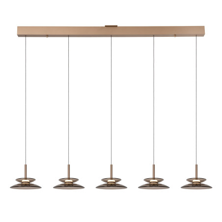 SANTIAGO Pendant light LED Dim. CCT 5x10W 2700K/4000K Amber - Premium Lucide