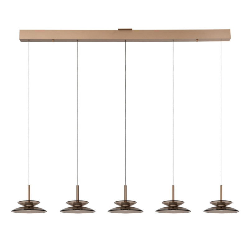 SANTIAGO Pendant light LED Dim. CCT 5x10W 2700K/4000K Amber - Premium Lucide