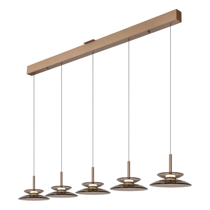 SANTIAGO Pendant light LED Dim. CCT 5x10W 2700K/4000K Amber - Premium Lucide