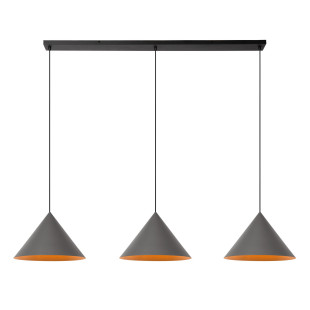 SPITZE Pendant light 3xE27 Grey - Vibes Lucide