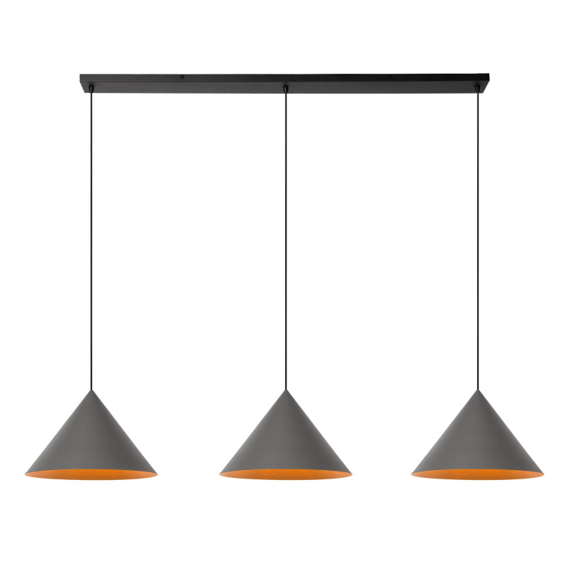 SPITZE Pendant light 3xE27 Grey - Vibes Lucide