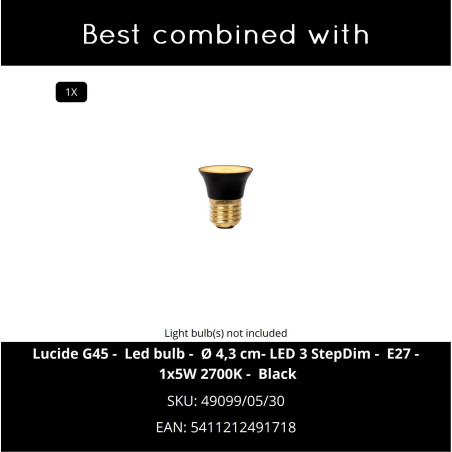 SPITZE Pendant light Ø 60 cm 1xE27 Grey - Vibes Lucide