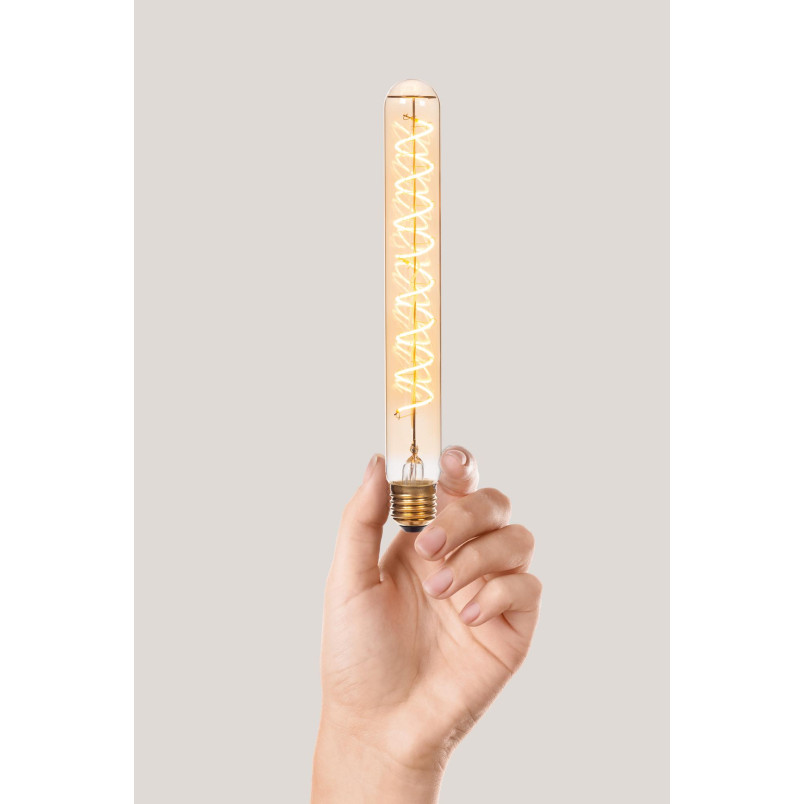 Żarówka filamentowa E27 LED T32 3,2cm H25cm 4,9W 2200K bursztynowa Lucide