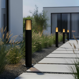 Słupek ogrodowy modern Timbala 50cm IP44 czarny Essential Lucide