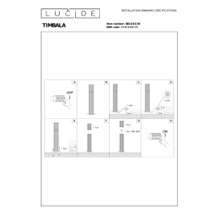 Słupek ogrodowy modern Timbala 50cm IP44 czarny Essential Lucide