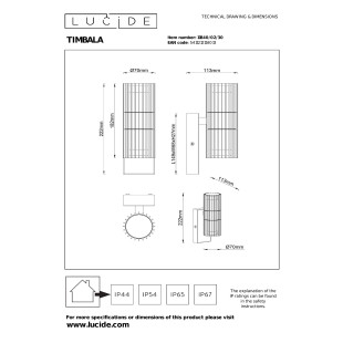 Kinkiet elewacyjny Timbala Up&Down IP44 czarny Essential Lucide