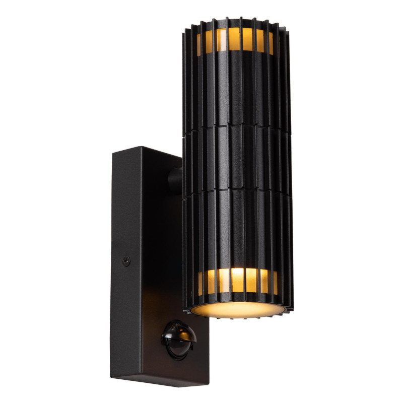 Kinkiet elewacyjny z czujnikiem ruchu i zmierzchu Timbala Up&Down IP44 czarny Essential Lucide