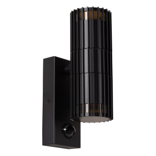 Kinkiet elewacyjny z czujnikiem ruchu i zmierzchu Timbala Up&Down IP44 czarny Essential Lucide